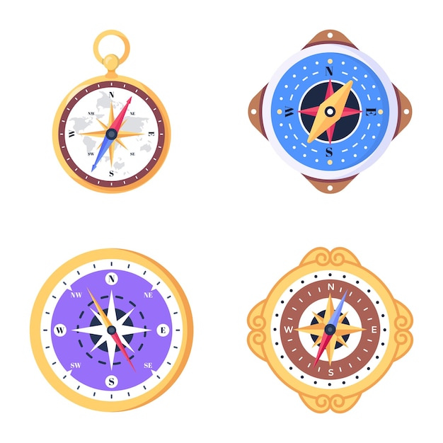 Pack of Flat Compass Vectors