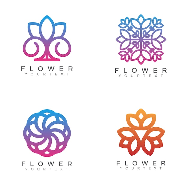 Vector pack of flower logo