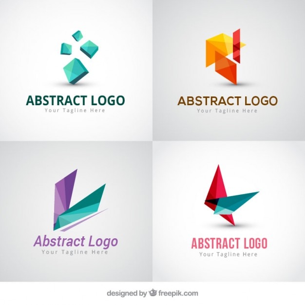 Vector pack of four modern abstract logotypes