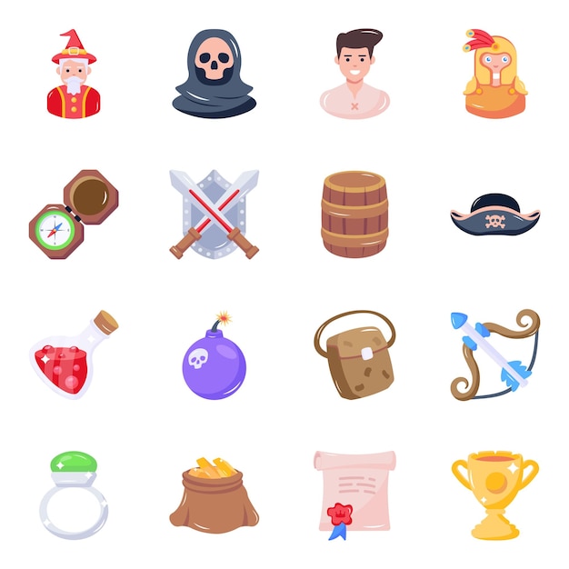 Pack of Game Flat Icons