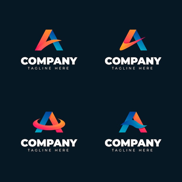 Pack of gradient a logo templates