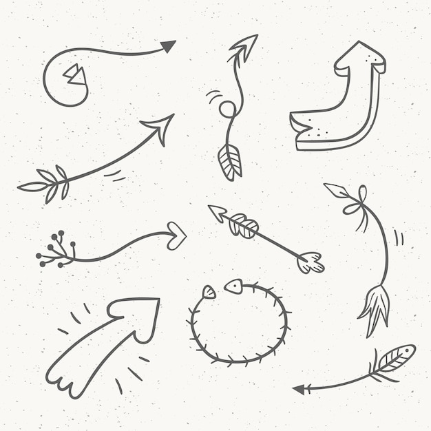 Vector pack of handdrawn arrows