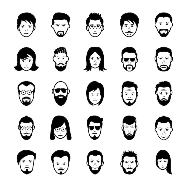 Pack Of Human Faces Icons