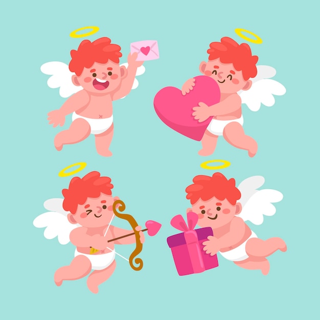 Pack of illustrated cupid character