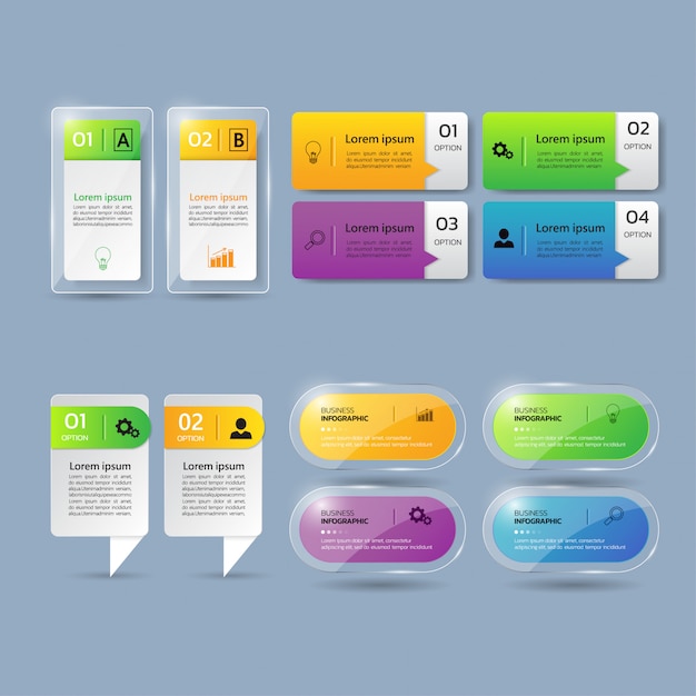 Vector pack of infographics template.