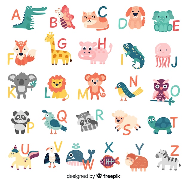 Pack of letters with cute animals