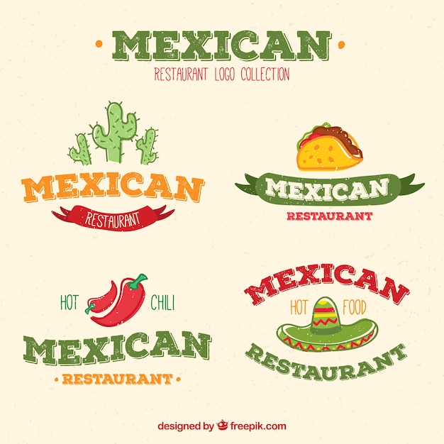 Pack of mexican restaurant logos