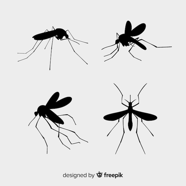 Pack of mosquito silhouettes