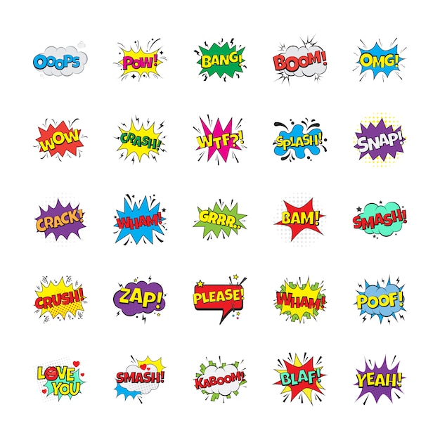 Pack of Pop Art Comic Bubbles