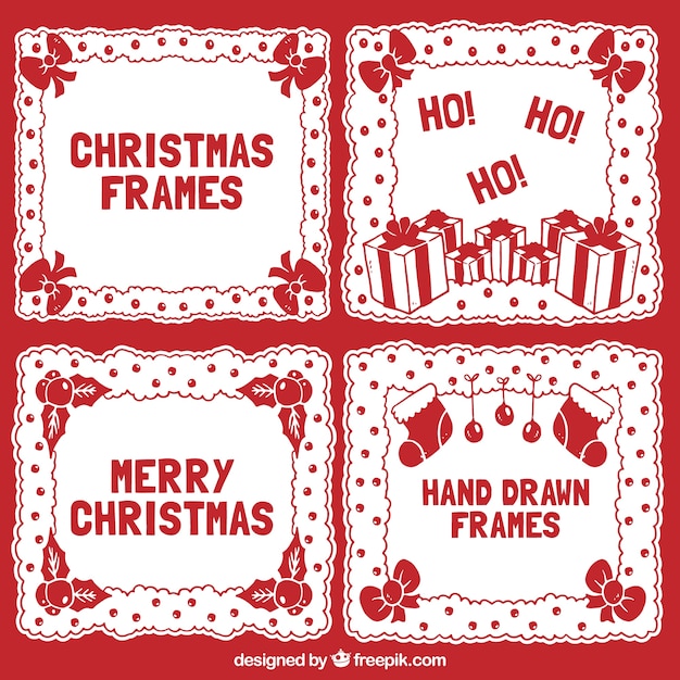 Pack of red christmas frames