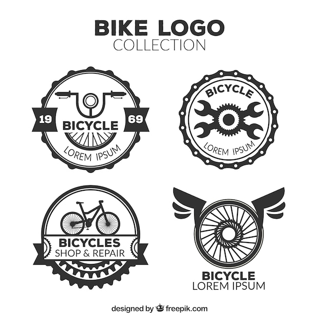 Pack of retro bicycle logos