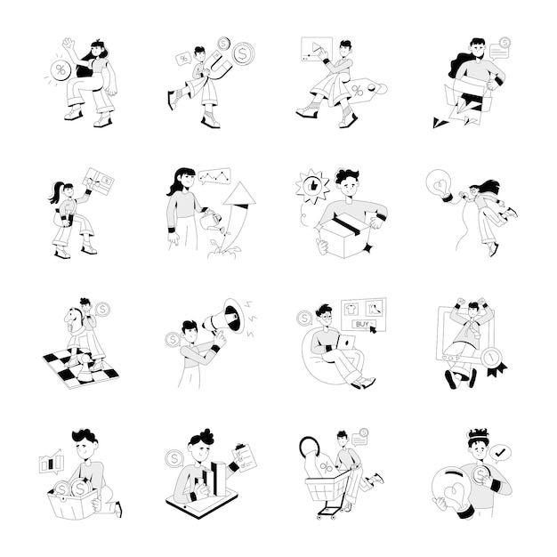 Pack of Sales Hand Drawn Illustrations