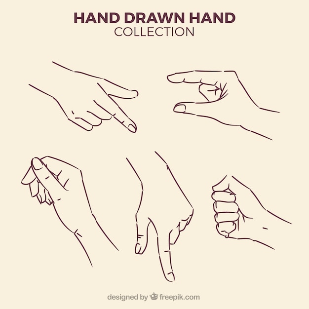 Pack of sketches of hands