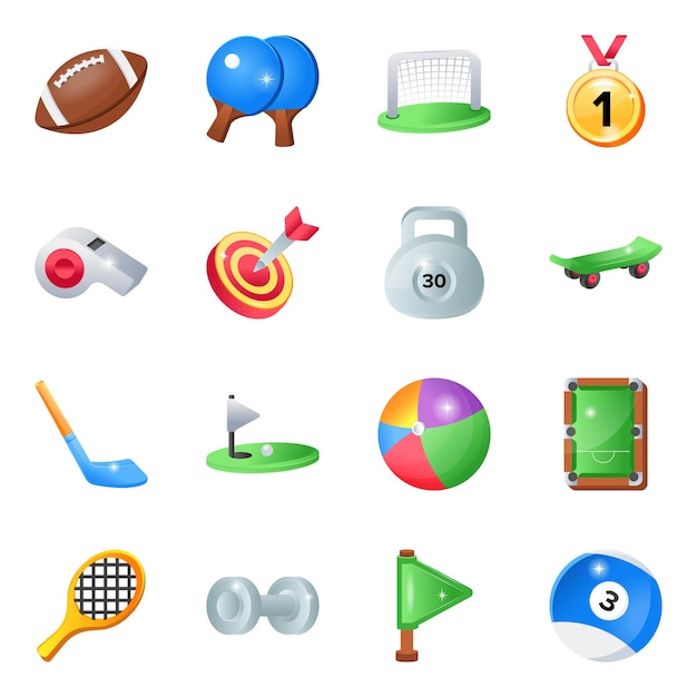 Pack of Sports Flat Icons