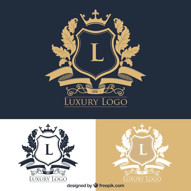 Pack of stylish logos with crests