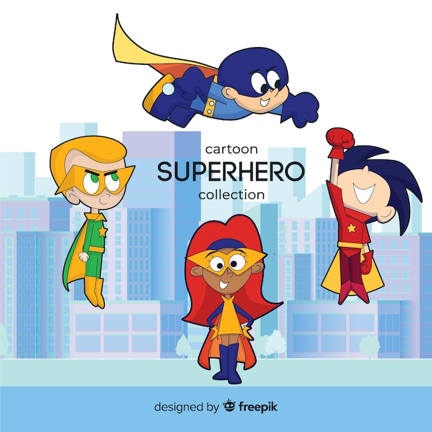 Vector pack of superhero kids