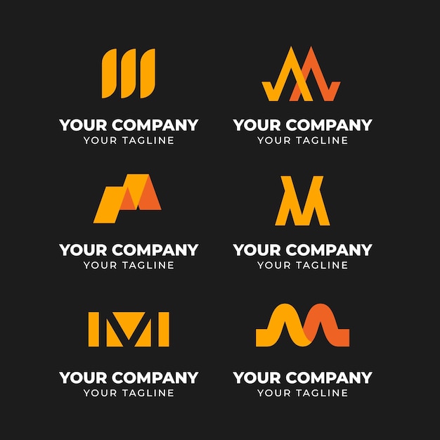 Pack of templates with m logos