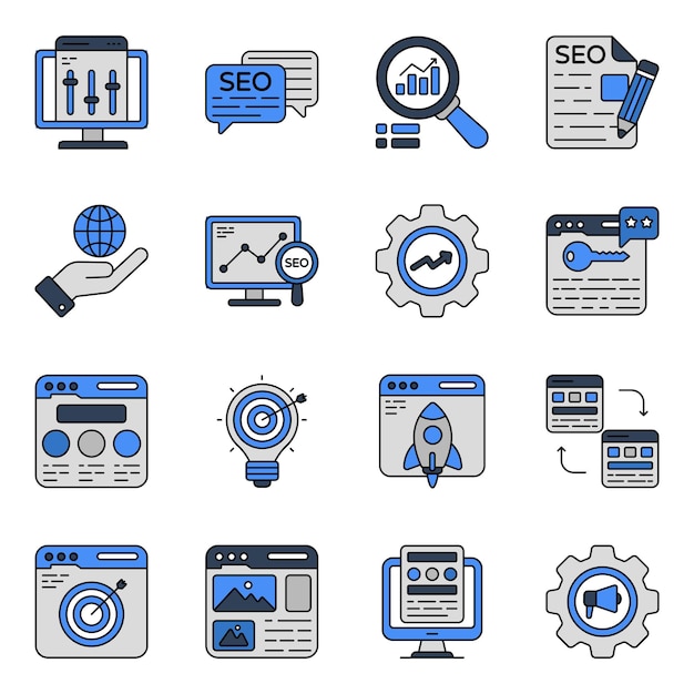 Pack of Web Flat Icons