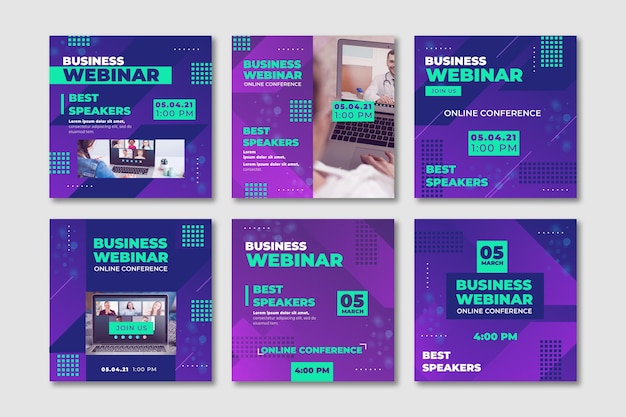 Pack of webinar instagram posts