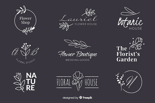 Pack of wedding florist logos