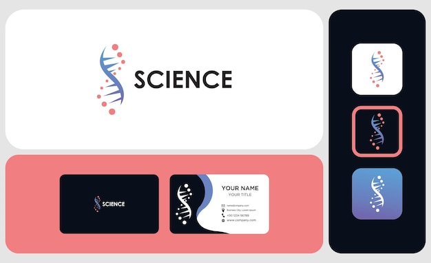 Package logo design and business card DNA logo design template icon for science technology