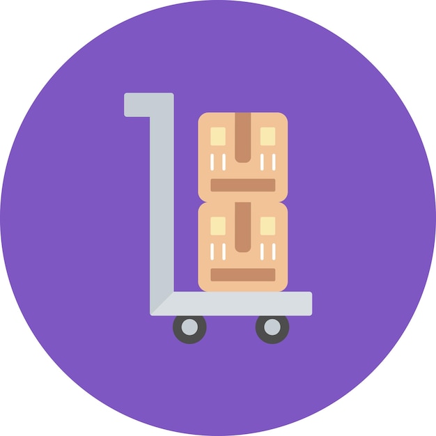 Vector package trolley flat illustration