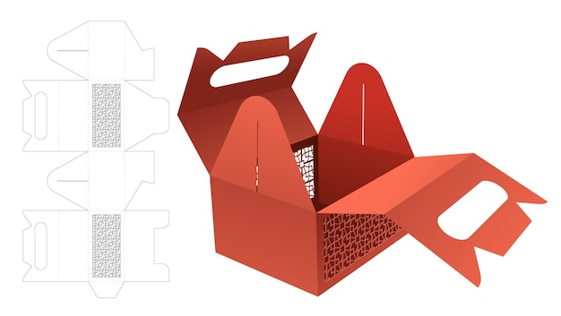 Packaging box die cut template and 3D mockup