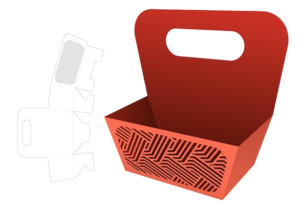 packaging box die cut template and 3D mockup