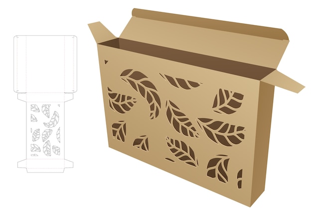 Packaging box die cut template and 3D mockup