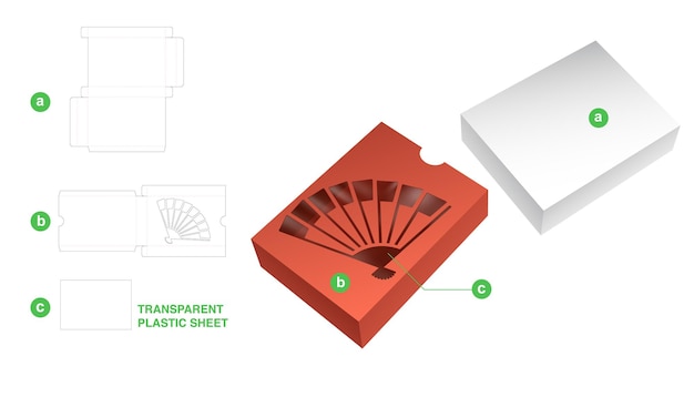 Packaging box die cut template and 3D mockup