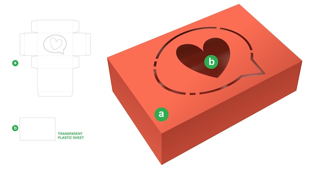 packaging box die cut template and 3D mockup