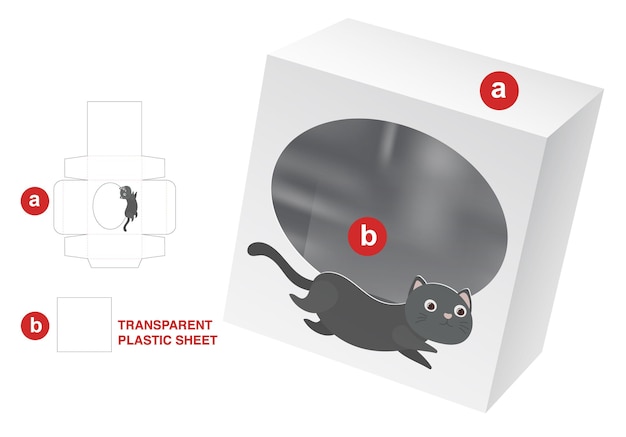 packaging box die cut template and 3D mockup