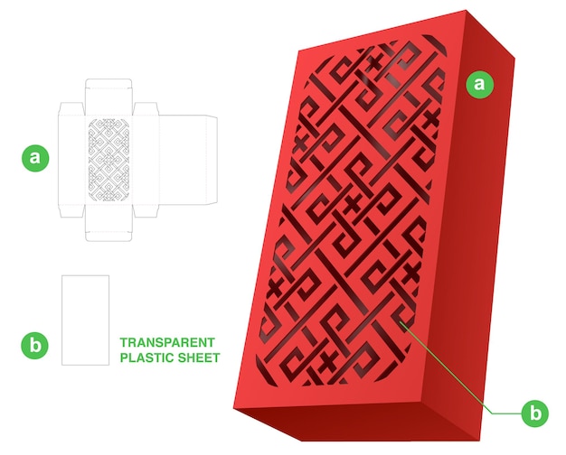 packaging box die cut template and 3D mockup