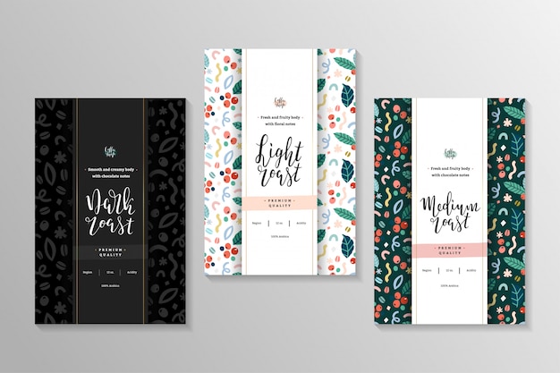 Packaging templates for coffee packaging