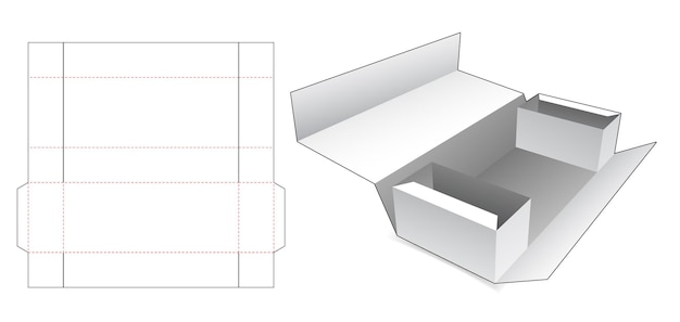 Packaging with partition die cut template