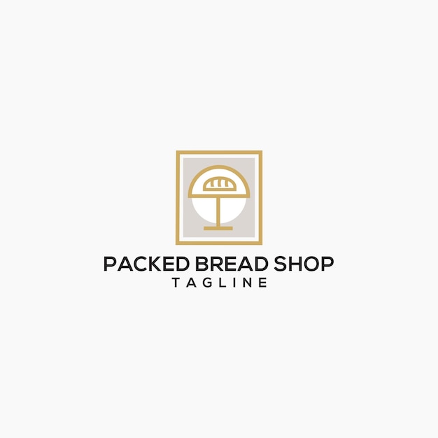 Packed bread shop logo icon