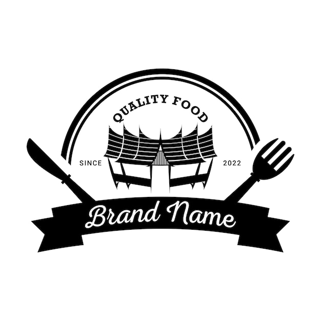 padang food logo, vintage logo