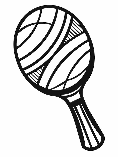 Paddle Ball colouring book pages for children and adults with vector design