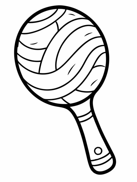 Vector paddle ball colouring book pages for children and adults with vector design