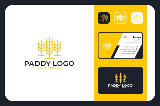 Paddy line art logo design and business card