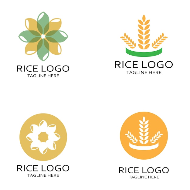 Paddy plant logorice grain logo rice natural with modern minimalist concept abstract simple vector