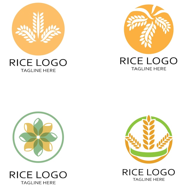 Paddy plant logorice grain logo rice natural with modern minimalist concept abstract simple vector