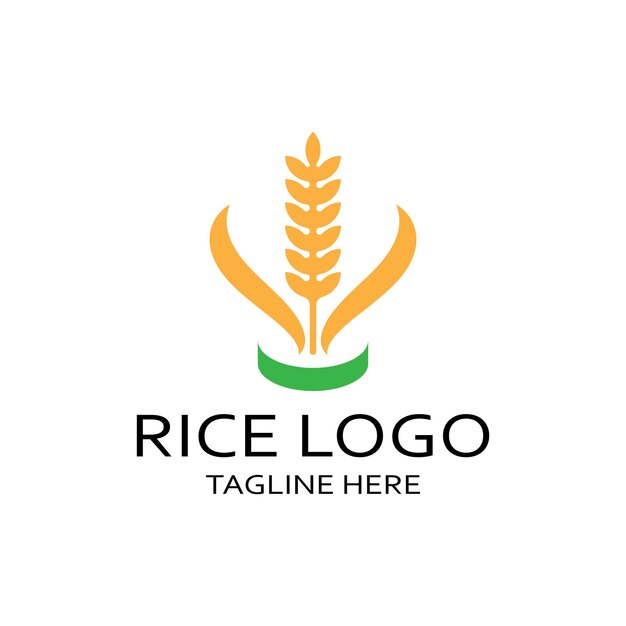 Paddy plant logorice grain logoricenatural organic farmingfor businesscompanyagricultureproductfarm