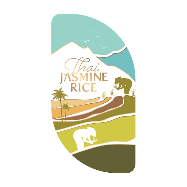 Paddy rice premium organic natural product banner logo vector design