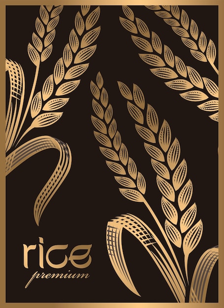 Paddy rice premium organic natural product banner logo vector design