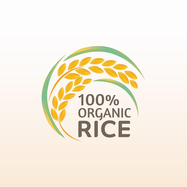 paddy rice premium organic natural product banner logo vector design