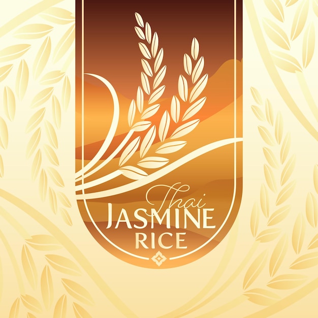 paddy rice premium organic natural product banner logo vector design