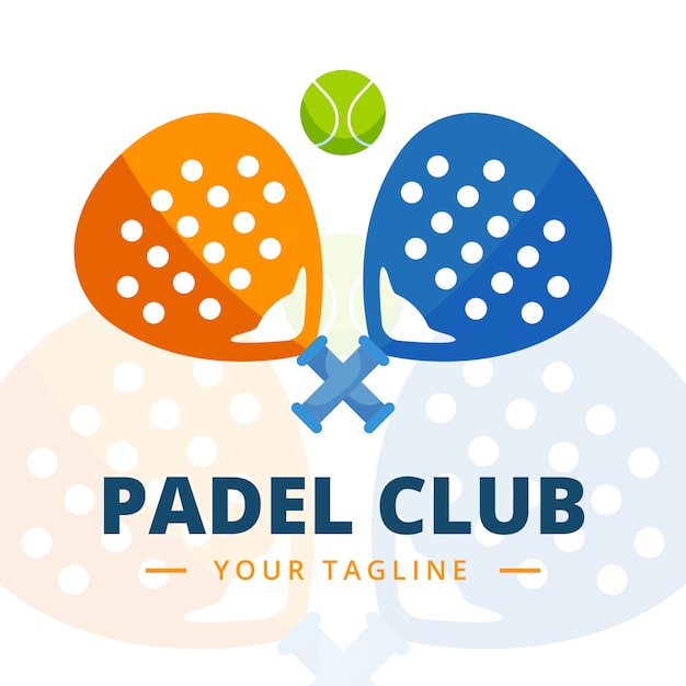 Padel logo template flat style