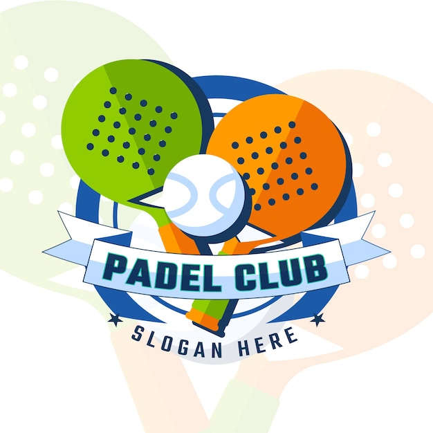 Padel logo template flat style