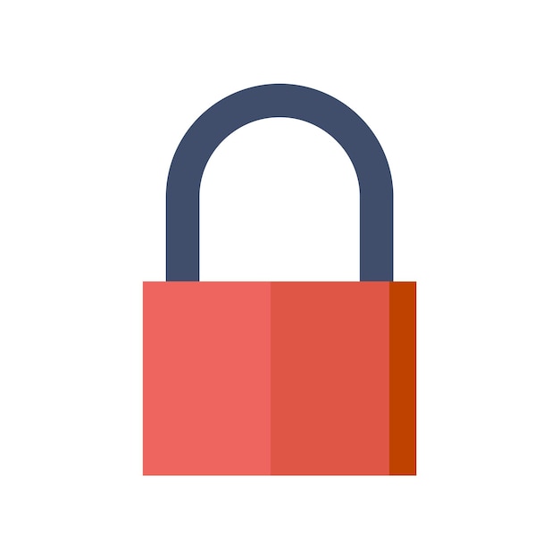 Padlock icon in flat color style